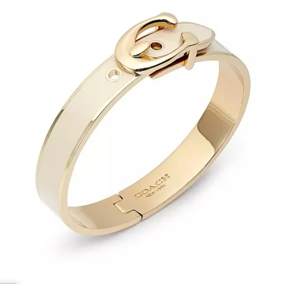 Coach Enamel Signature C Buckle Bangle Bracelet - Picture 3 of 7